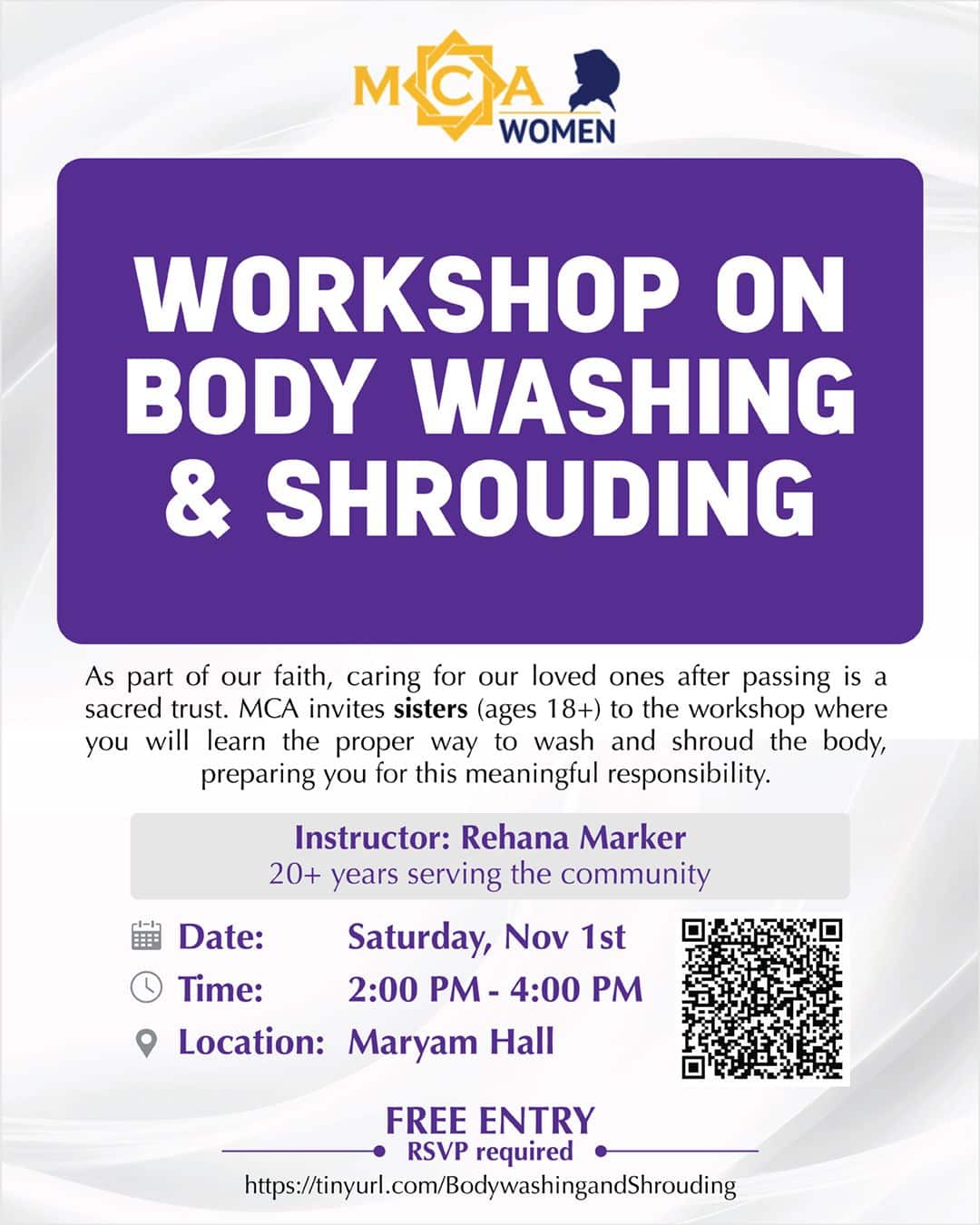 Sisters Body-Washing & Shrouding Workshop (ages 18+)