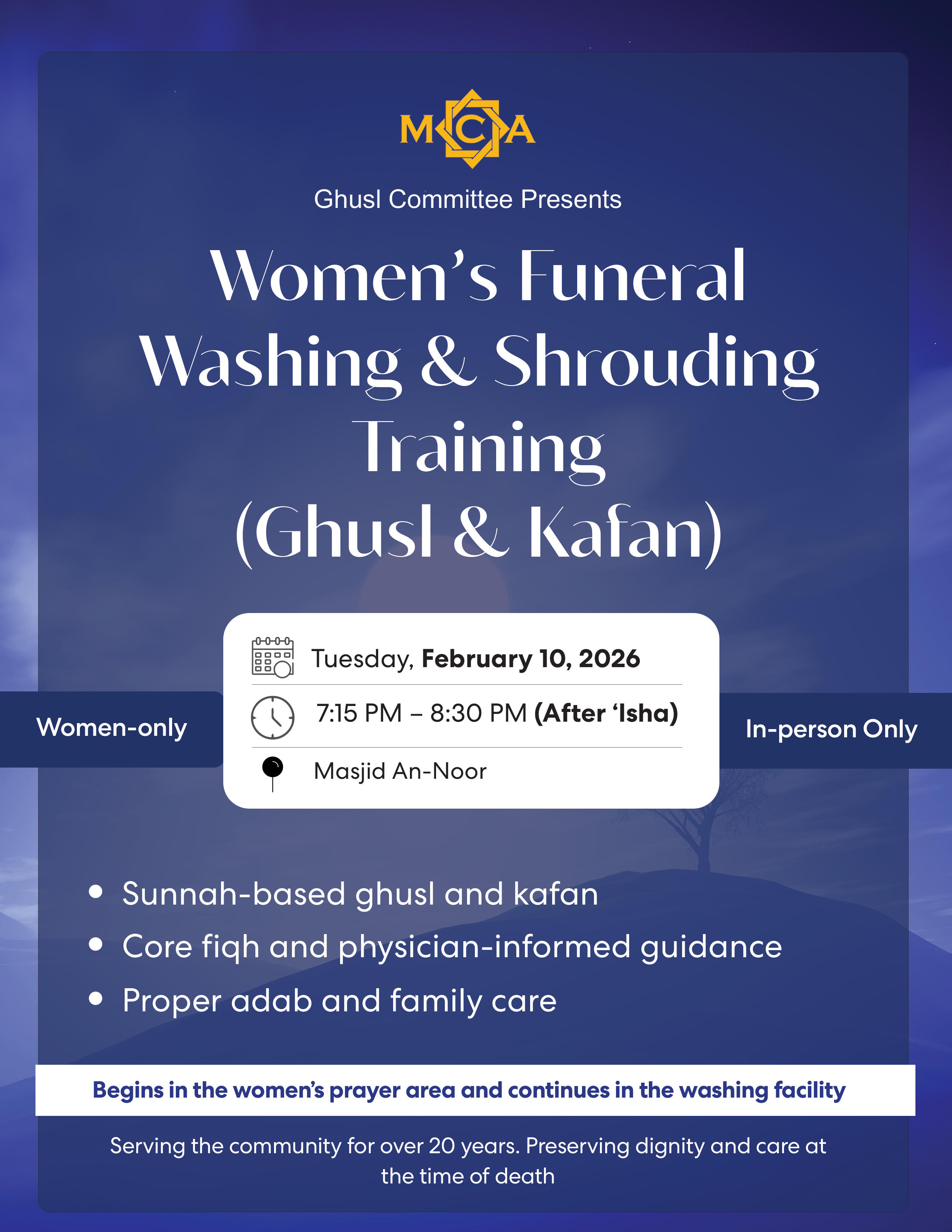 Women’s Funeral Washing & Shrouding (Ghusl & Kafan) Training