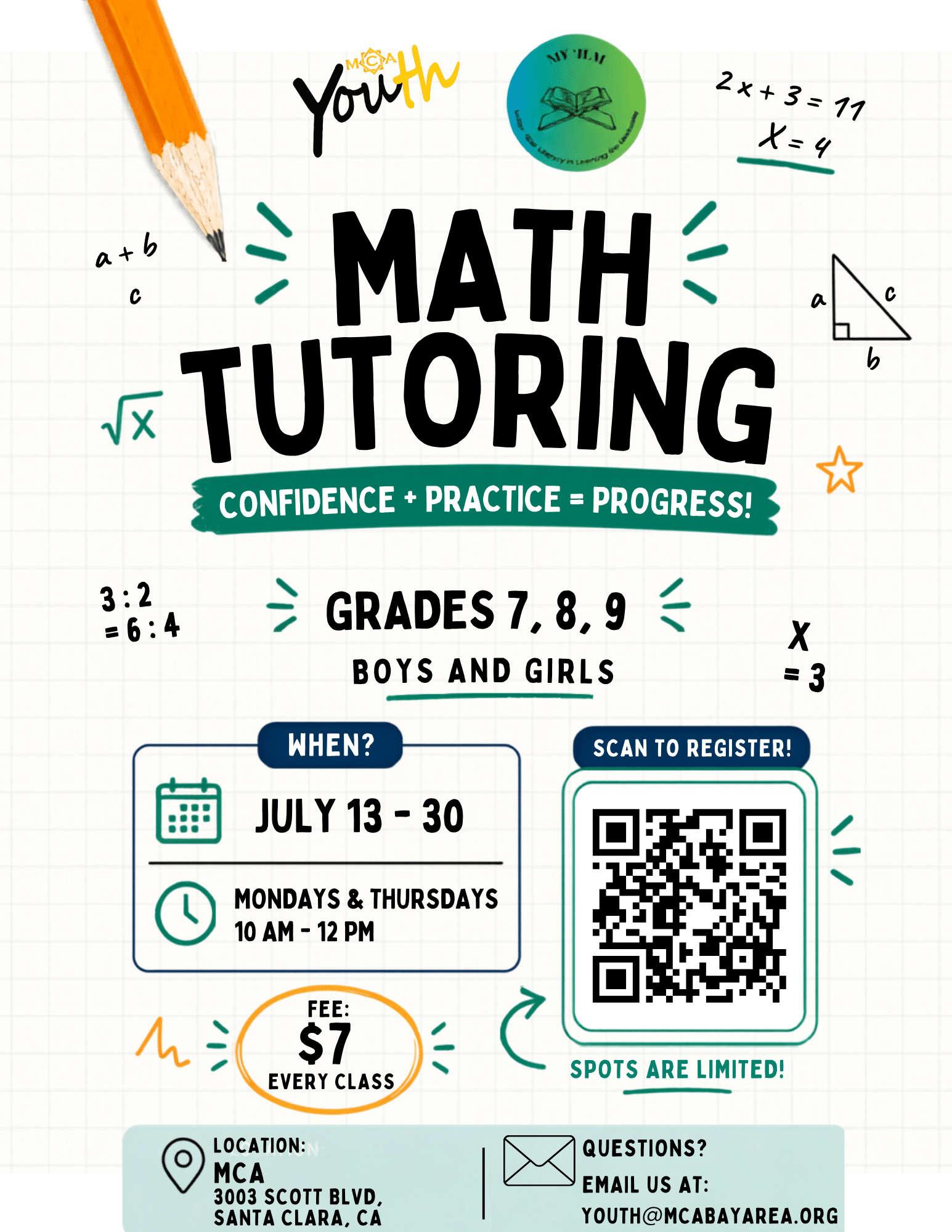 MCA Youth x My ‘Ilm Summer Math Tutoring Program